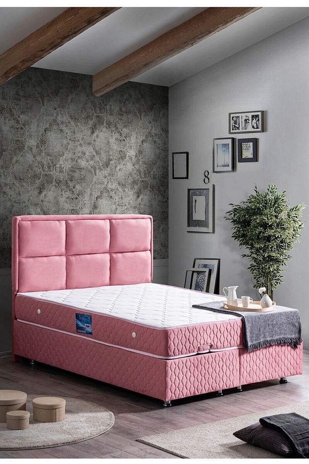 Grand Ikili Set, Çift Kişilik Baza Başlık Seti, Pembe - 1