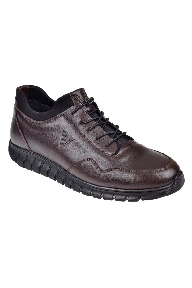 Voyager Genuine Leather Rubber Laced Men's Shoes Voy-5470 Brown