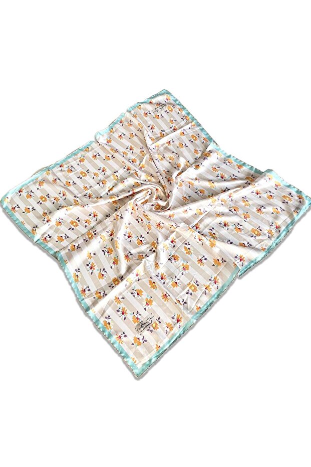 Water Green Flower Pattern Classical Scarf 1842-02 34454