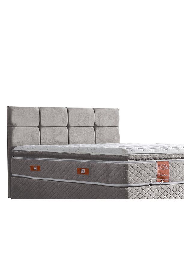 Baza, Gümüş Ikili Set, Çift Kişilik Baza Başlık - Gri - 4