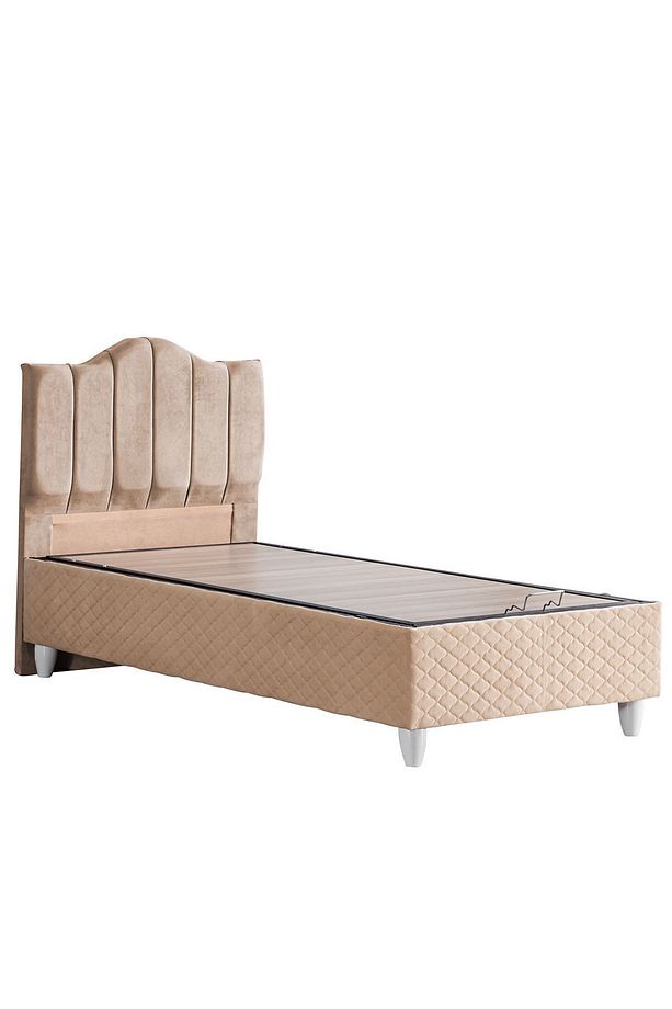 Baza, Trend Tek Kişilik Baza Başlık Letto Yatak Seti - Bej - 3