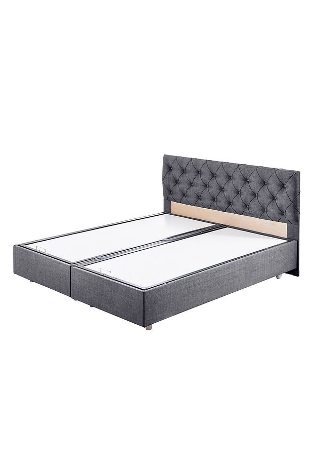 Eylül Çift Kişilik Baza Başlık Letto Yatak Seti, Gri - 5