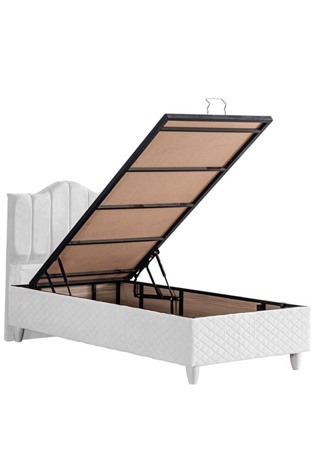 Baza, Trend Tek Kişilik Baza Başlık Letto Yatak Seti - Beyaz - 2