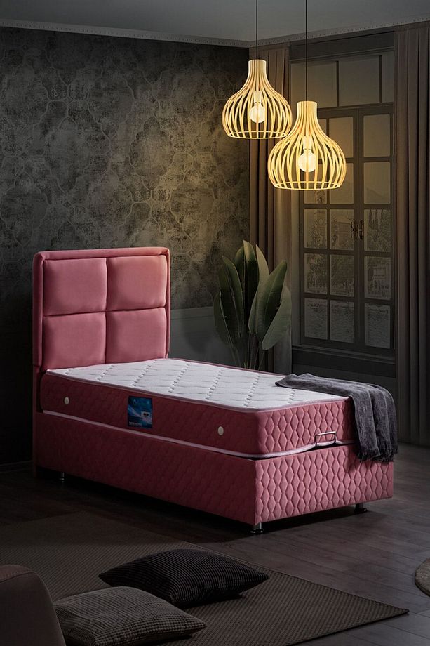 Grand Ikili Set, Tek Kişilik Baza Başlık Seti, Pembe - 3