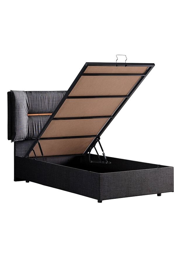 Lizbon Ikili Set, Tek Kişilik Baza Başlık Seti, Antrasit - 4