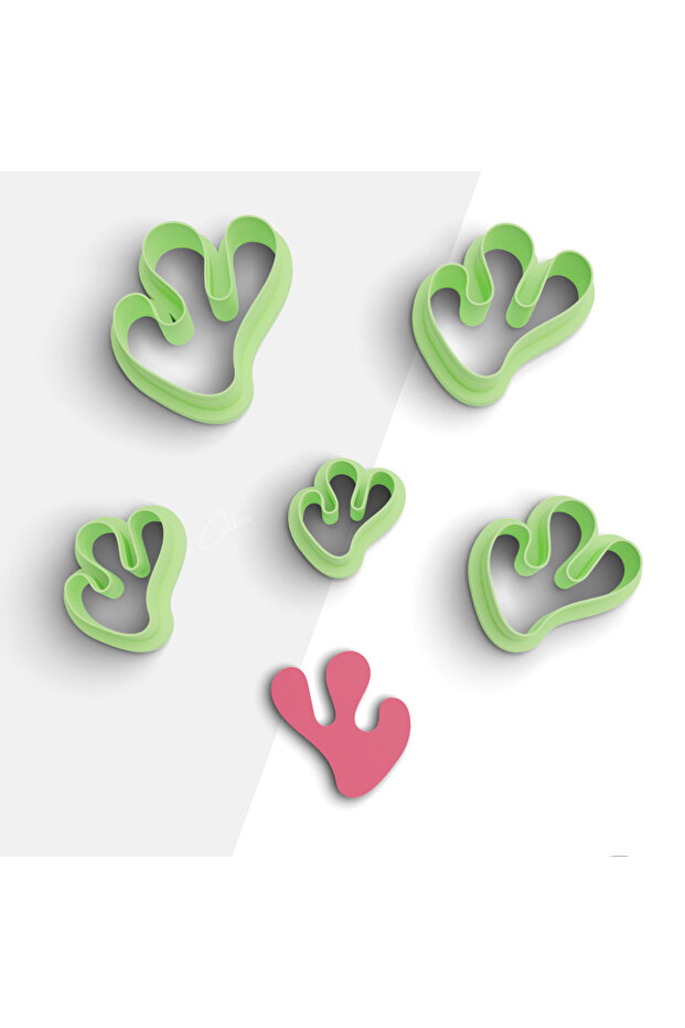 Organic Shape Polymer - Clay Cut Earrings and Cookie Ceramic Mold, 5 Sizes, No: 833