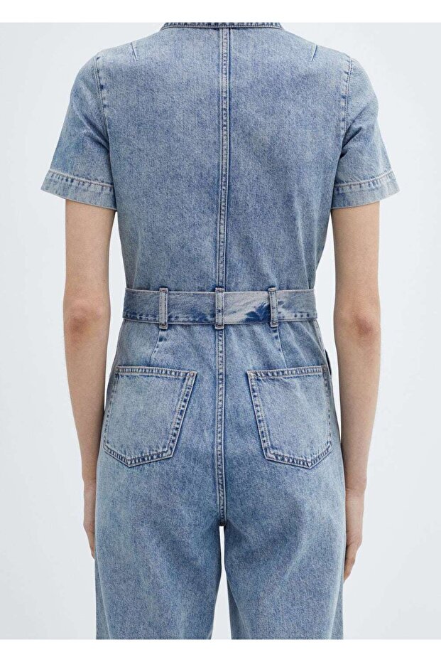 Kısa kollu denim tulum - 7