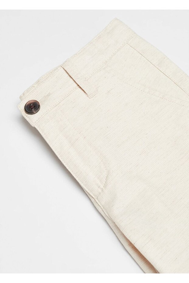 Keten chino bermuda şort - 4