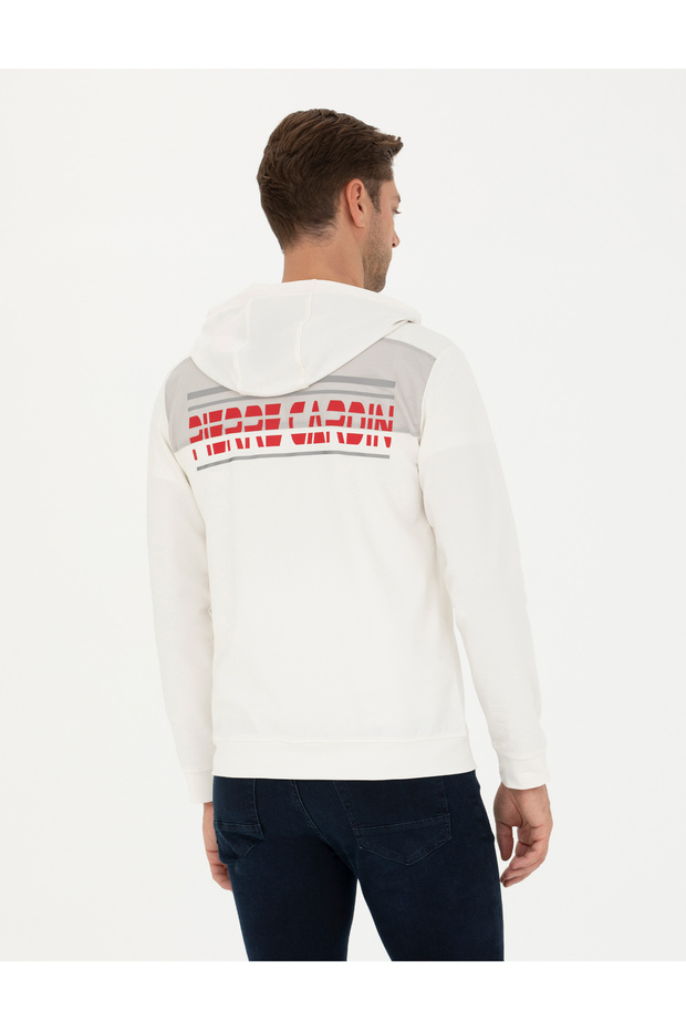 Ekru Regular Fit Kapüşonlu Örme Hırka 50275989-VR019 - 5