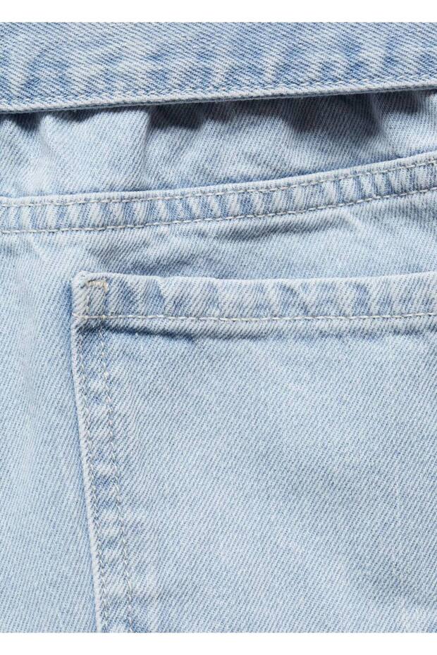 Kemerli paperbag şort - 5