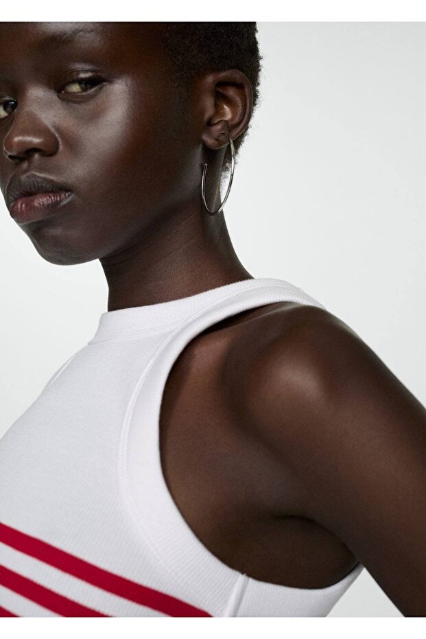 Çizgi desenli bluz - 5