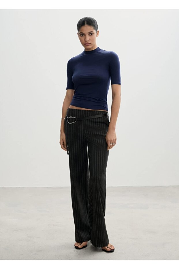 Kısa Kollu Triko Tişört - 2