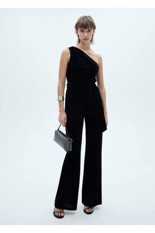 Asimetrik Kadife Tulum - 2