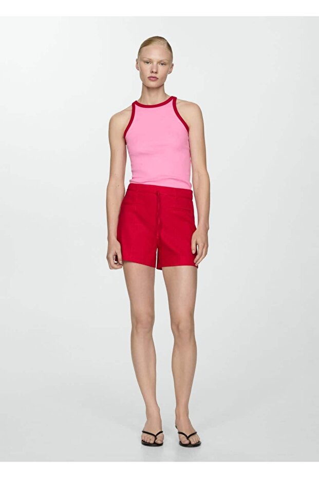 Kontrast süslemeli bluz - 2