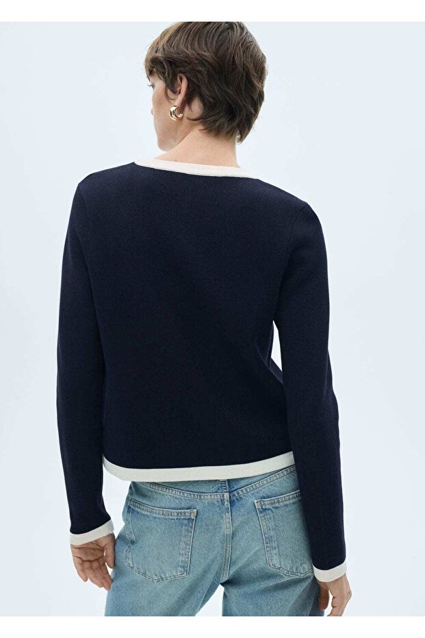 Kontrast Renkli Hırka - 4