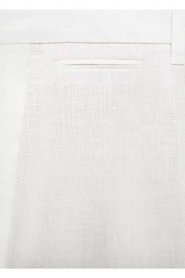 Slim fit %100 keten pantolon - 8