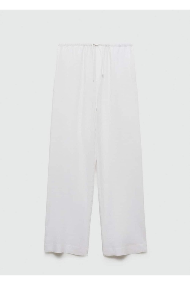 Düz kesim keten pantolon - 3