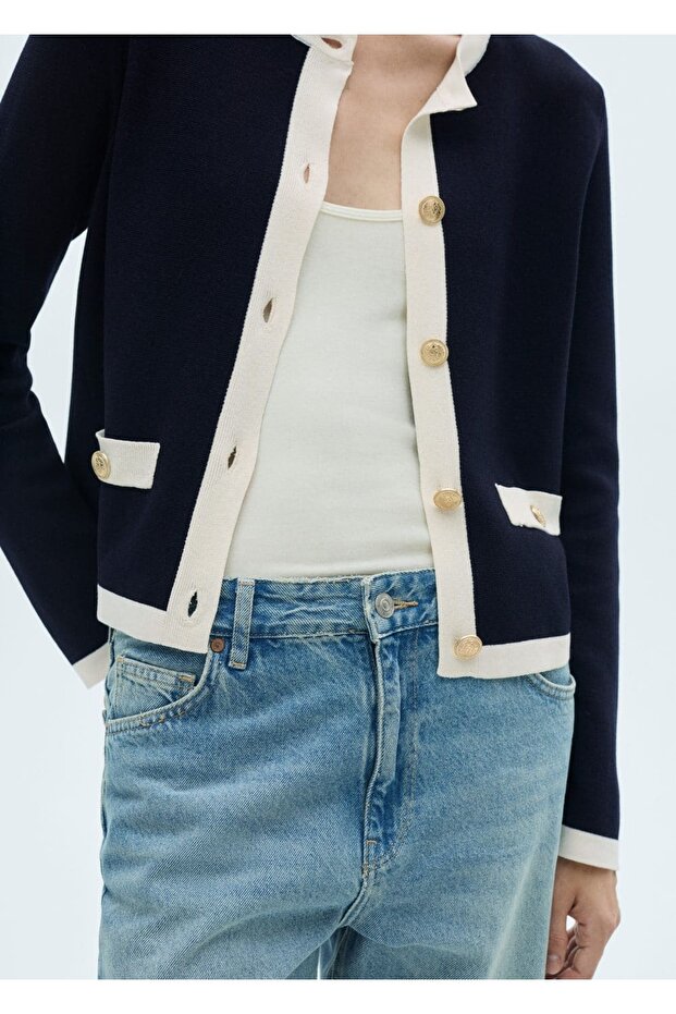 Kontrast Renkli Hırka - 6