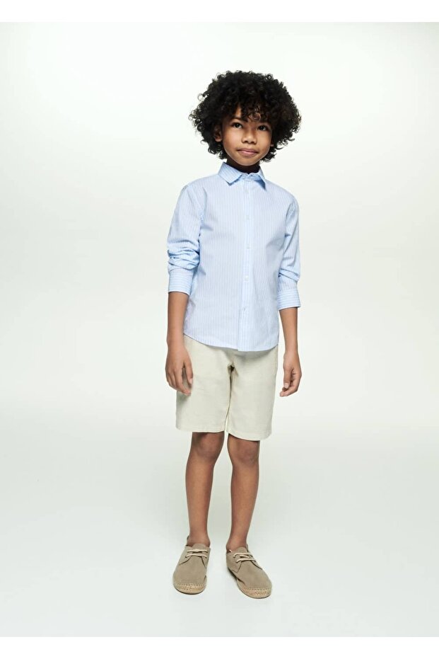 Keten chino bermuda şort - 3