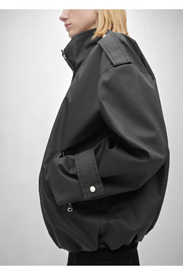 Düğmeli oversize parka - 6