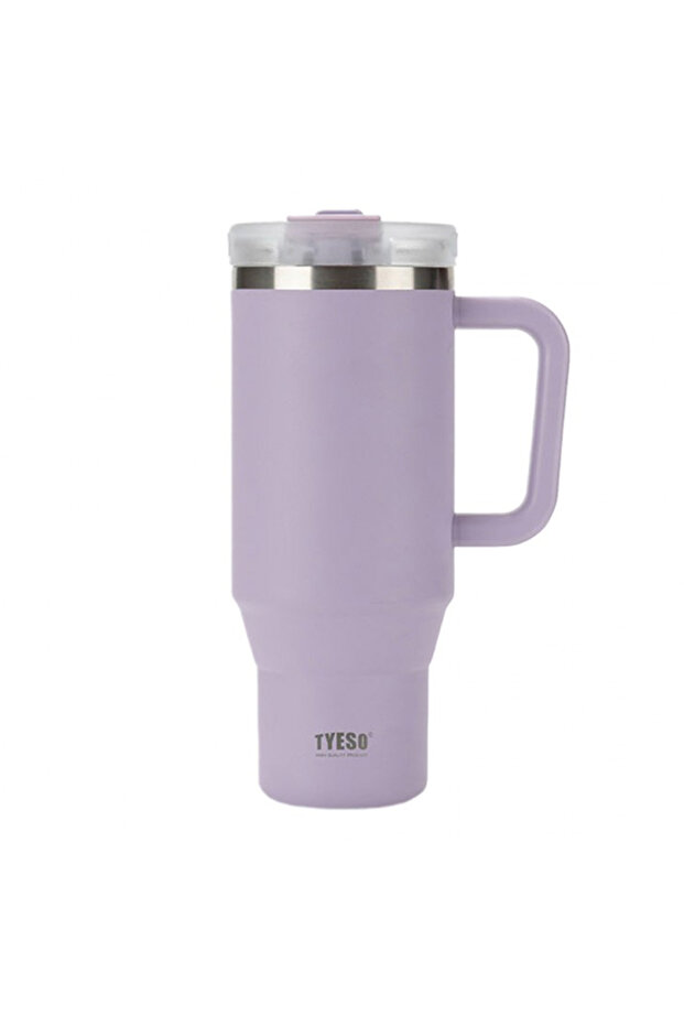 Qq Thermos Leakproof Double Wall Vacuum Flask with Straw 1200ml Purple