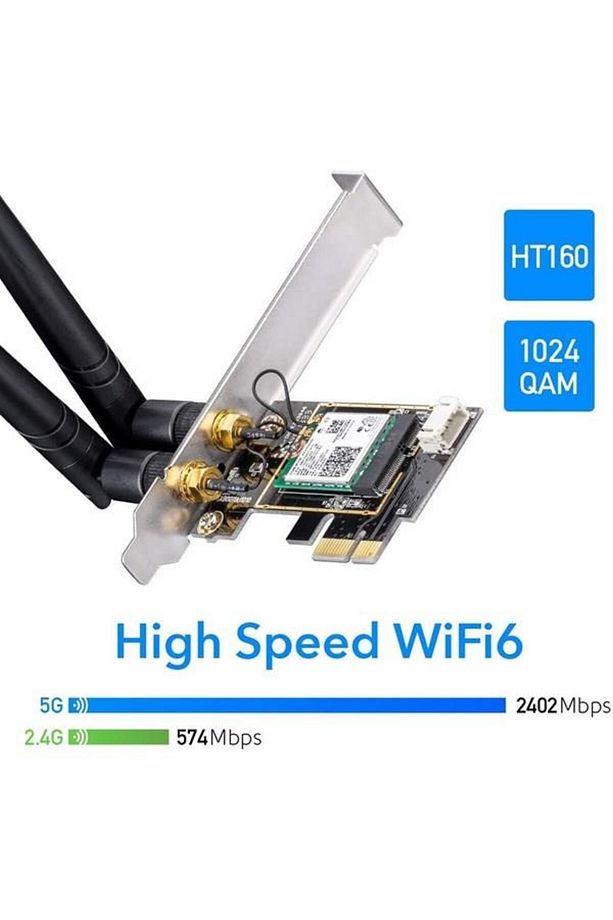 We3000 Ax5400 Wi-fi 6e Bluetooth 5.3 Pcı-e Kablosuz Ağ Adaptörü - 5