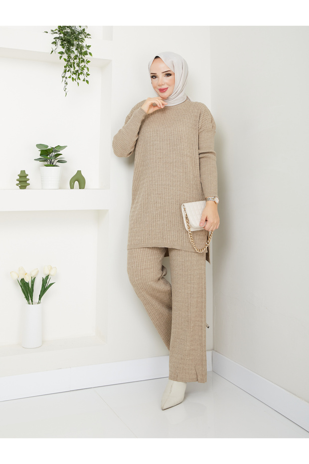 Wonderful Knitted Knitwear with Knitted Detail, Comfortable and Stylish Two-Piece Set
