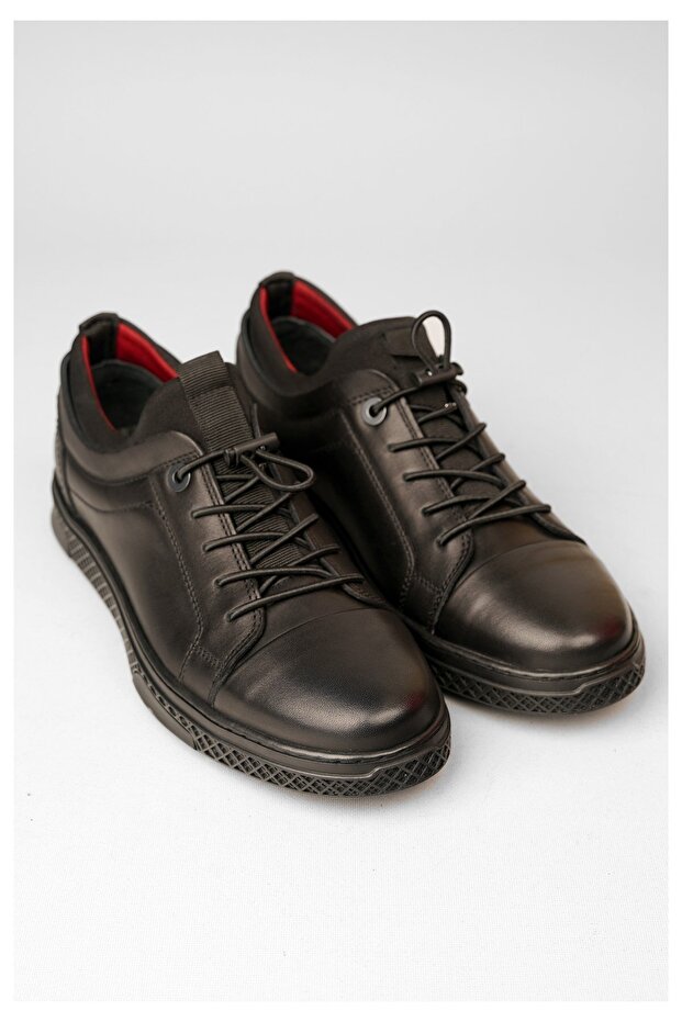 Kmc 9166 Genuine Leather Men's Shoes Black