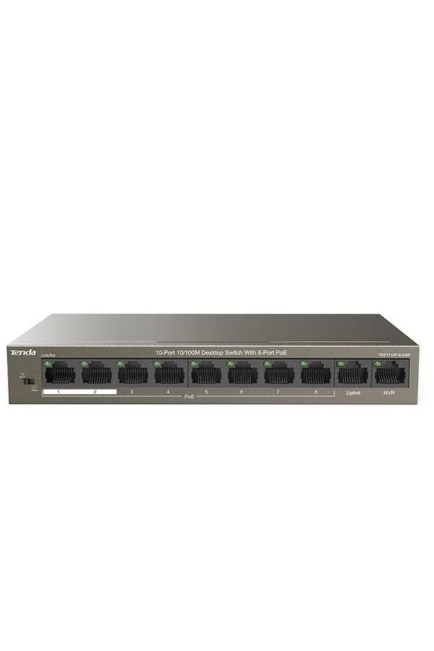 8port 63w FULL PoE TEF1110P-8-63W 10/100 Yönetilemez Switch - 1
