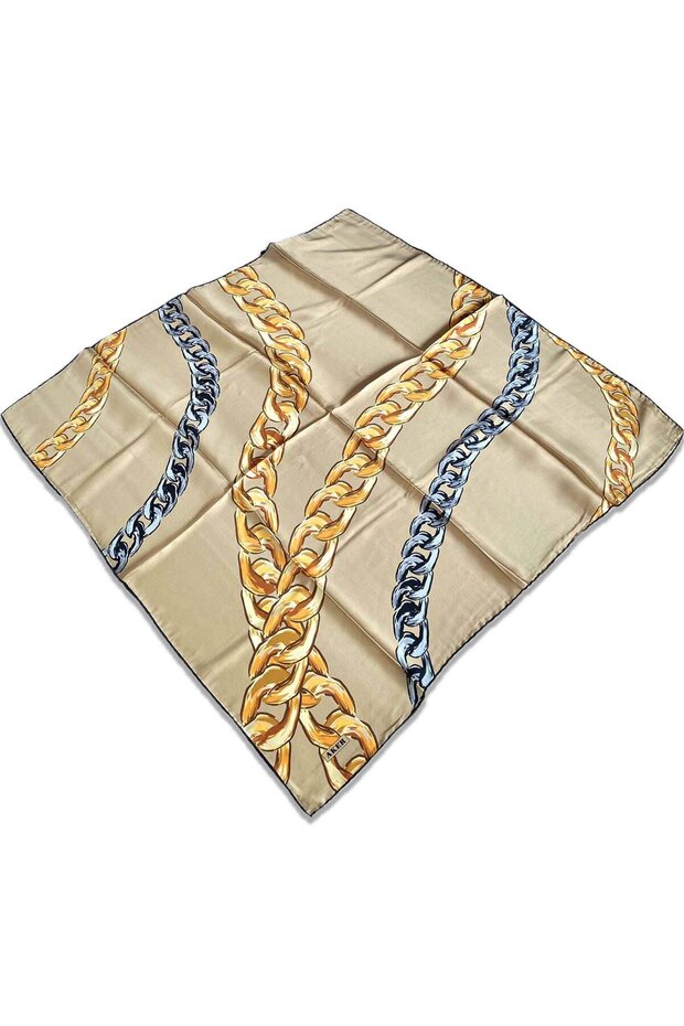 Mink Chain Pattern Sura Silk Scarf 33486
