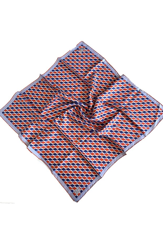 Tivil Silk Scarf 35114 Orange Mixed Pattern