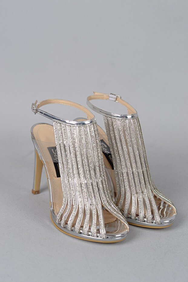 SELECT 615 SPECIAL MANUFACTURING HEEL EVENING SHOE (11 cm) SILVER