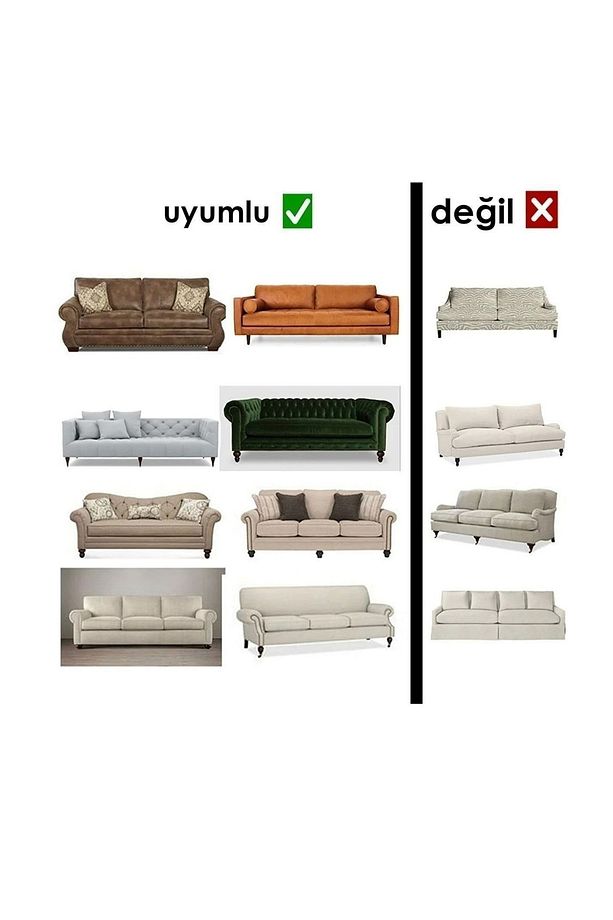 Streç Lastikli Esnek Yıkanabilir Pamuklu 3 3 1 1 Jakarlı Antrasit Koltuk Örtüsü Takımı Koltuk Kılıfı - 7