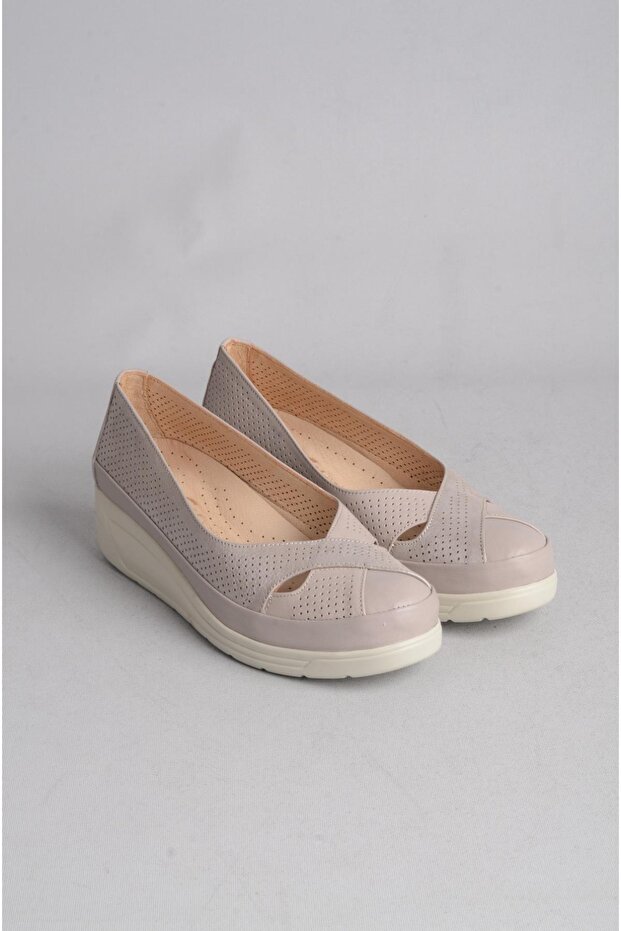 Select n1051 genuine leather heel women's shoe gray