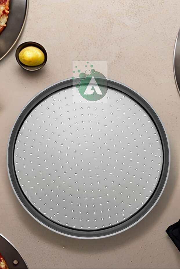 3'lü Delikli Pizza Tepsisi Lahmacun Pide Tepsisi Çelik Tepsi - 3