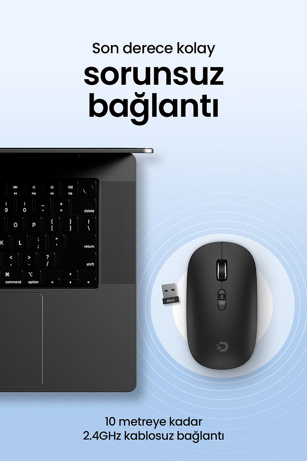 MX200 Sessiz Kablosuz Mouse 2.4GHz Wireless - Ayarlanabilir Mouse Hassasiyeti - Tak Çalıştır - 4