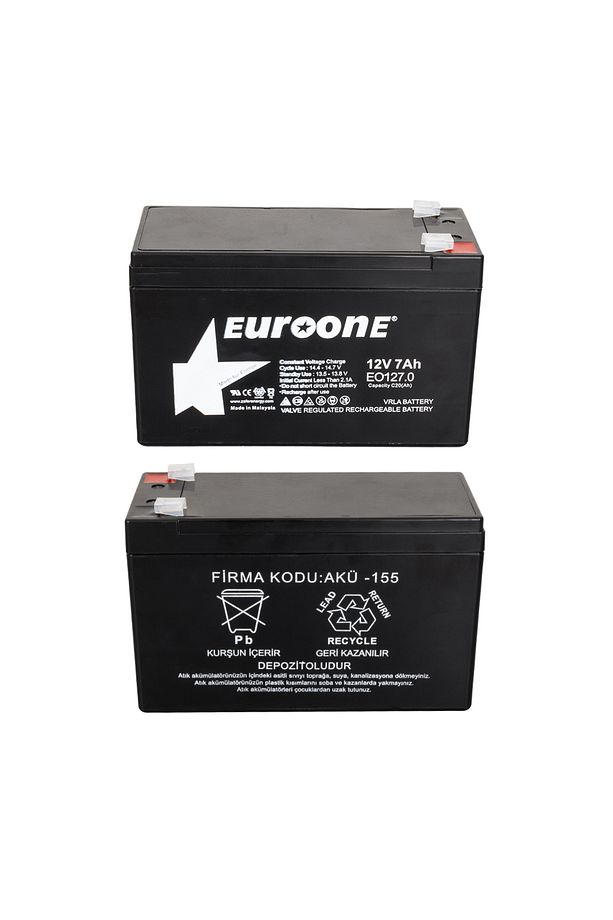 EUROONE EO127.0 12 VOLT - 7 AMPER AKÜ (150 X 65 X 90 MM) (4738) - 2
