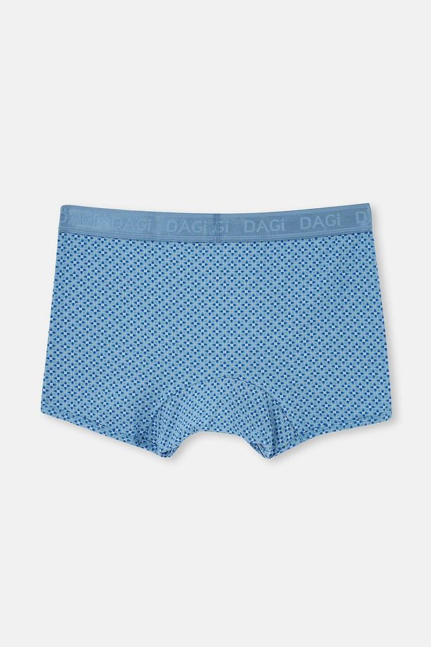 Açık Mavi-Mavi 4210 2'Li Desenli Mıcro Modal Boxer - 3