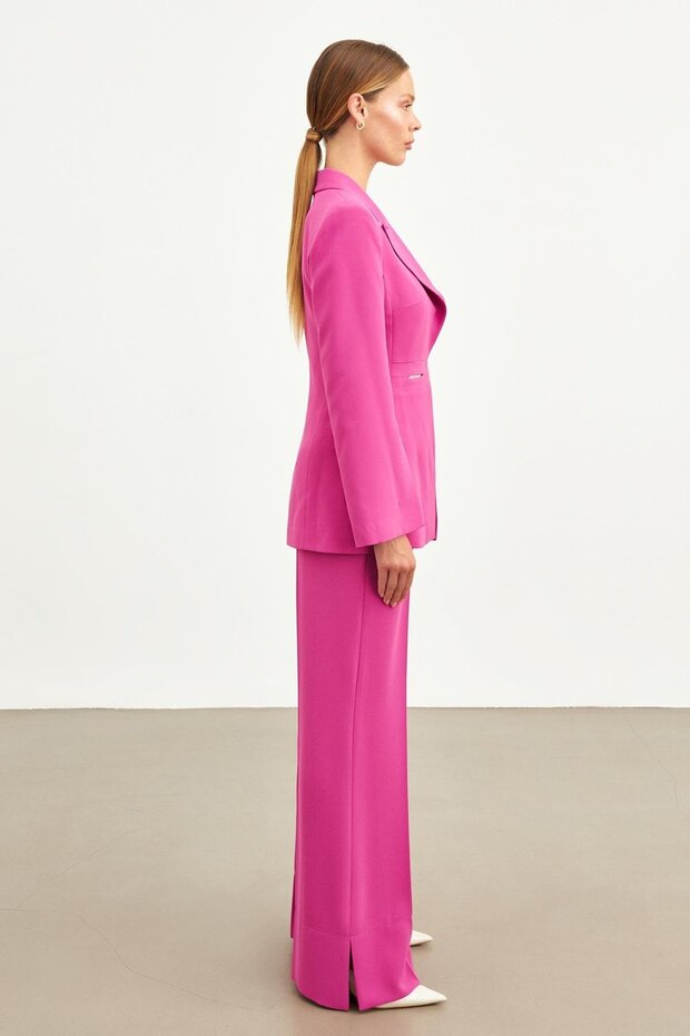 Fuchsia Clip Detailed Jacket - 7