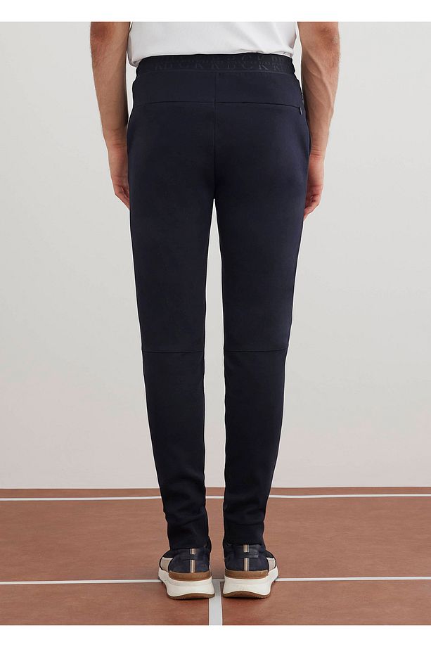 Lacivert Renk Örme Kumaşdan Jogger Pantolon - 4