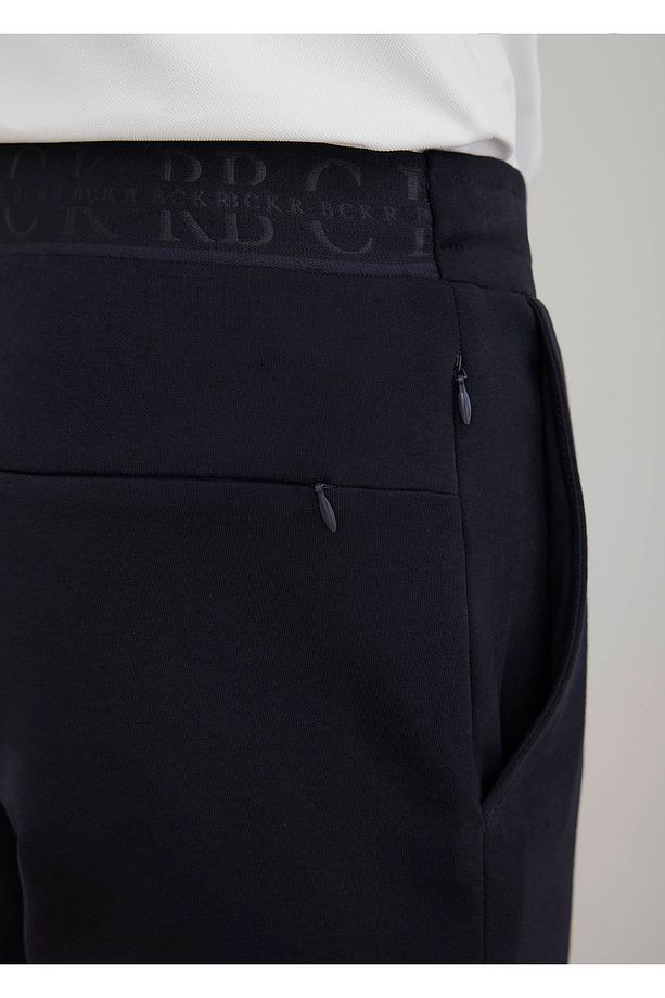 Lacivert Renk Örme Kumaşdan Jogger Pantolon - 5