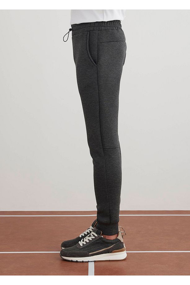 Antrasit Renk Örme Kumaşdan Jogger Pantolon - 3