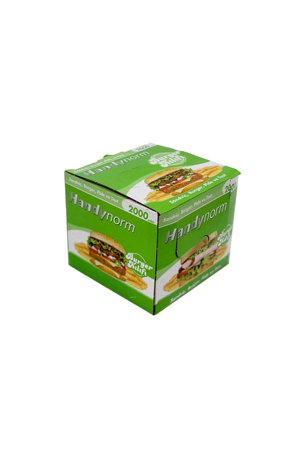 Handynorm Hamburger Burger Pide Tost Sandviç Kılıfı Poşeti - 12.5x12.5 Cm. - 2000 Adetlik 1 Kutu - 3