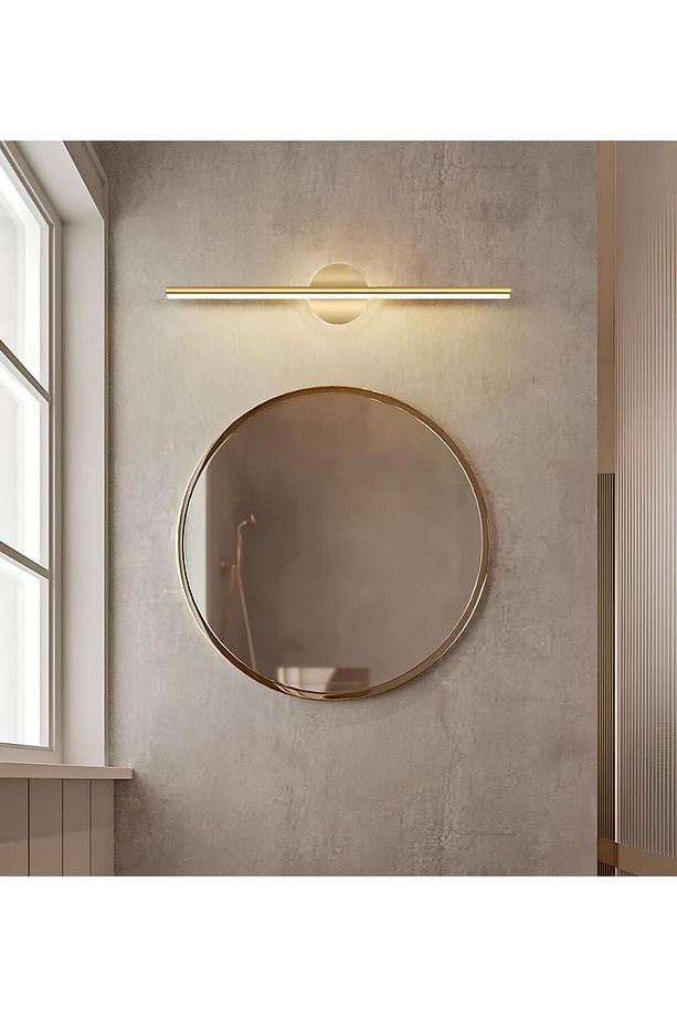 Modern Kablosuz Tak Çalıştır Ledli Pilli Aplik Banyo Tablo Ayna Aydınlatma Eskitme Gold Pil Dahildir - 4