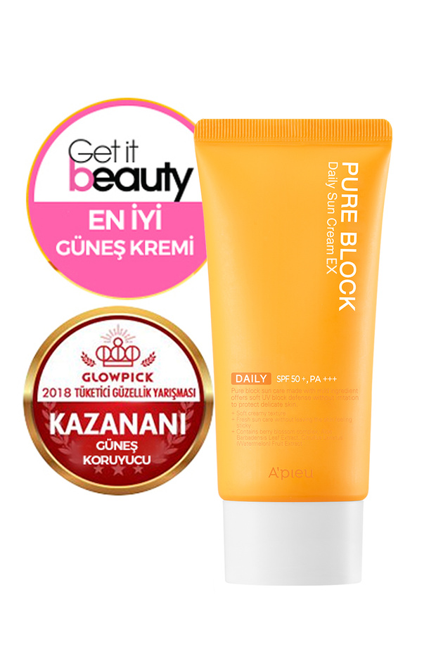 Yapışkan His Bırakmayan Güneş Koruyucu APIEU Pure Block Natural Daily Sun Cream EX SPF50+/PA++++50ml - 1