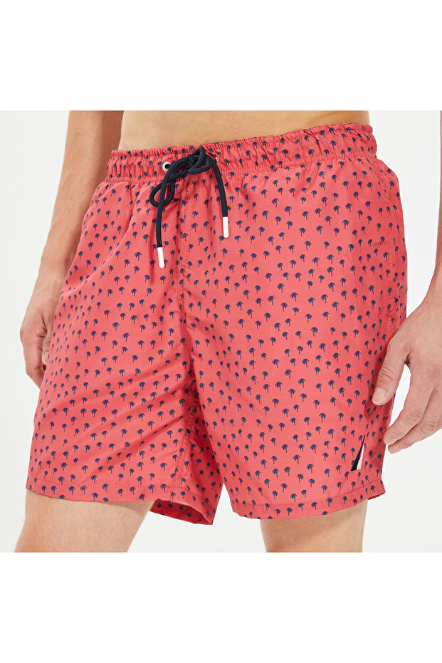 Erkek Kırmızı Standart Fit Mayo Şort - 4