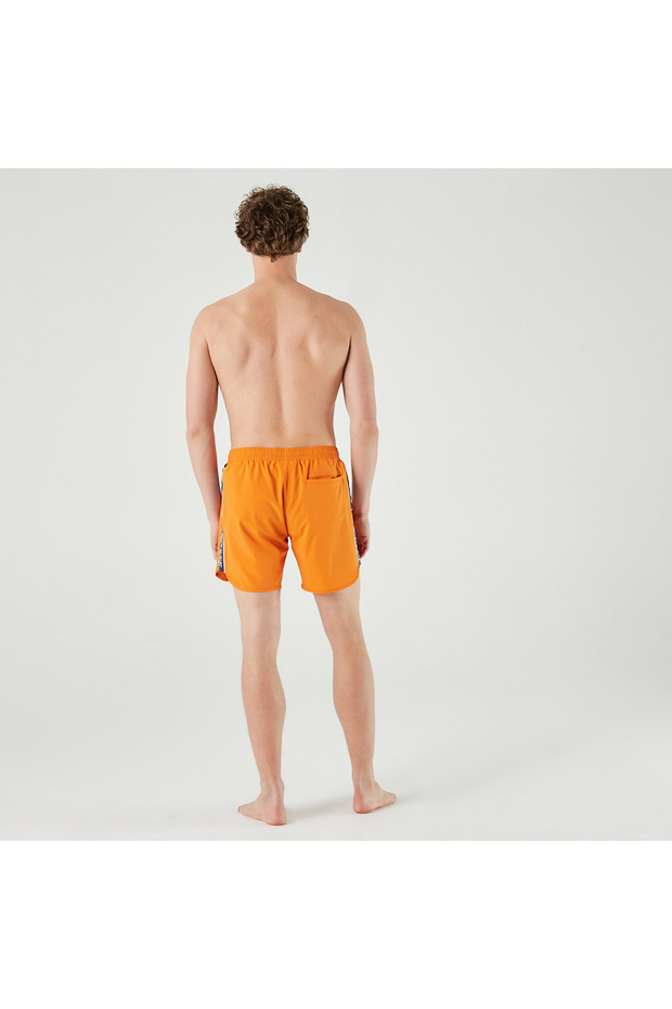 Erkek Baskılı Turuncu Mayo Şort - 2
