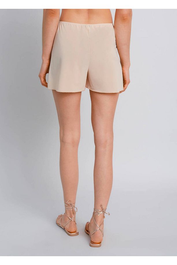 Beli Lastikli Ten Rengi Mini Şort Jüpon - 3