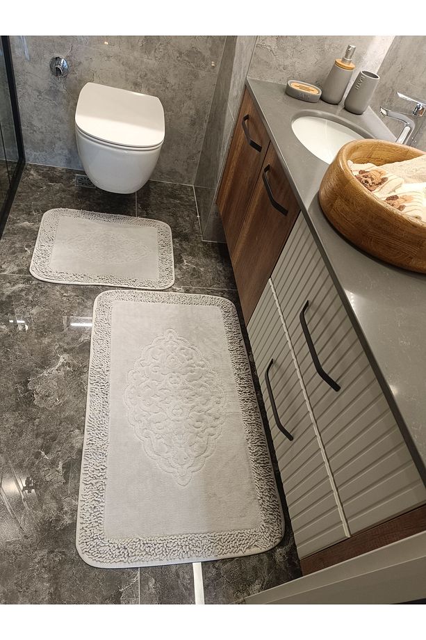 Makaroni Yüzde Yüz Pamuk 2 li Banyo Paspas Seti Osmanlı Serisi - 1