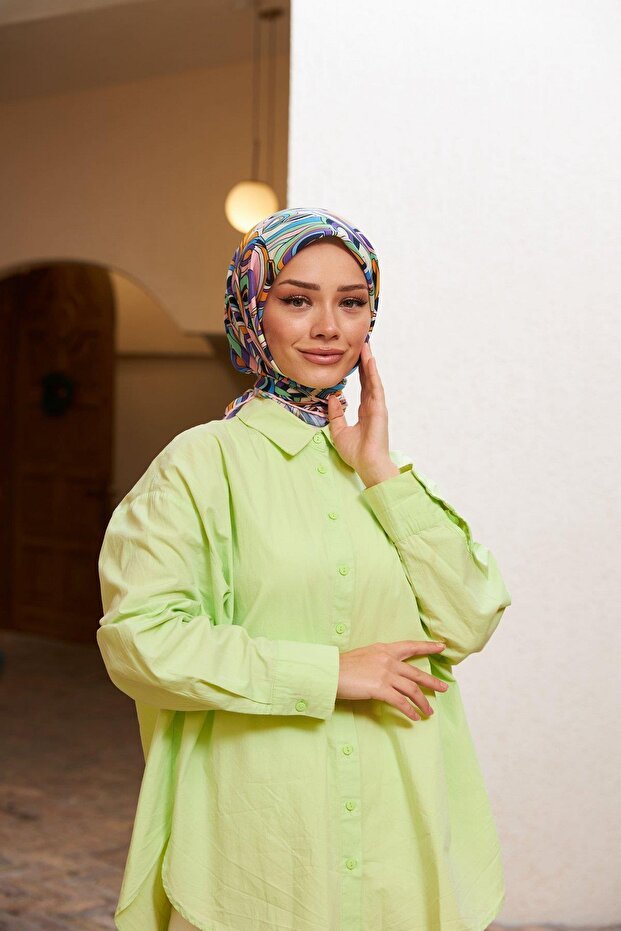 وشاح ناعم بشكل شكل بيضاوي وردي ليلكي 1158-03